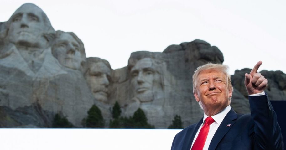 President Donald Trump arrives for the Independence Day celebration at Mount Rushmore National Memorial in Keystone, South Dakota, on July 3, 2020.